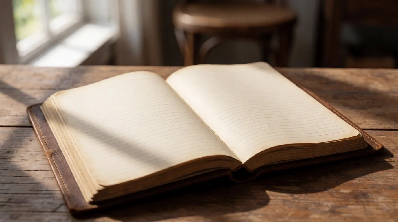 Libro contable artesanal en una estancia